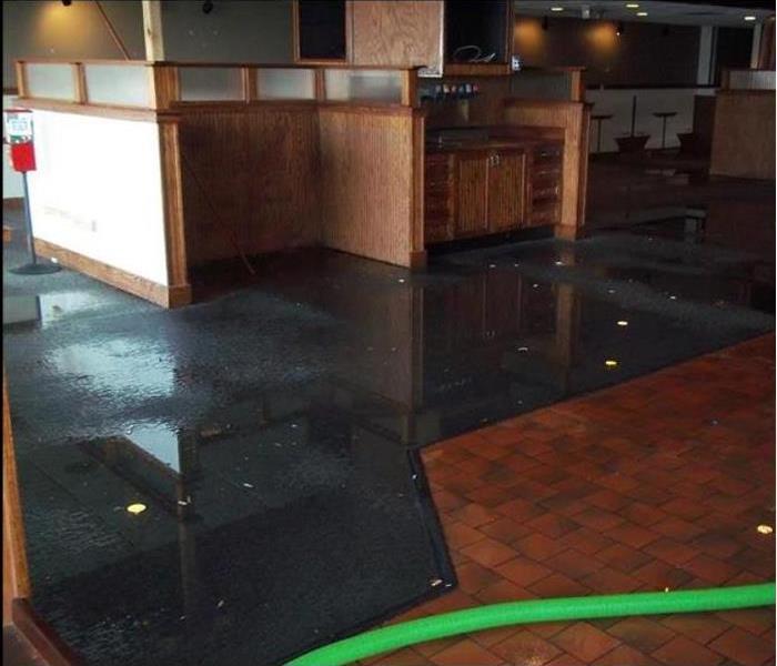 Standing water on restaurant floor