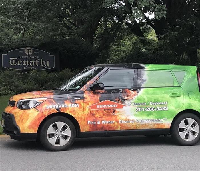 Small Logo-Wrapped SERVPRO Vehicle Parked