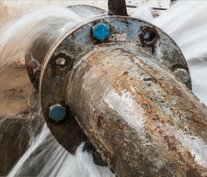 Burst main water line